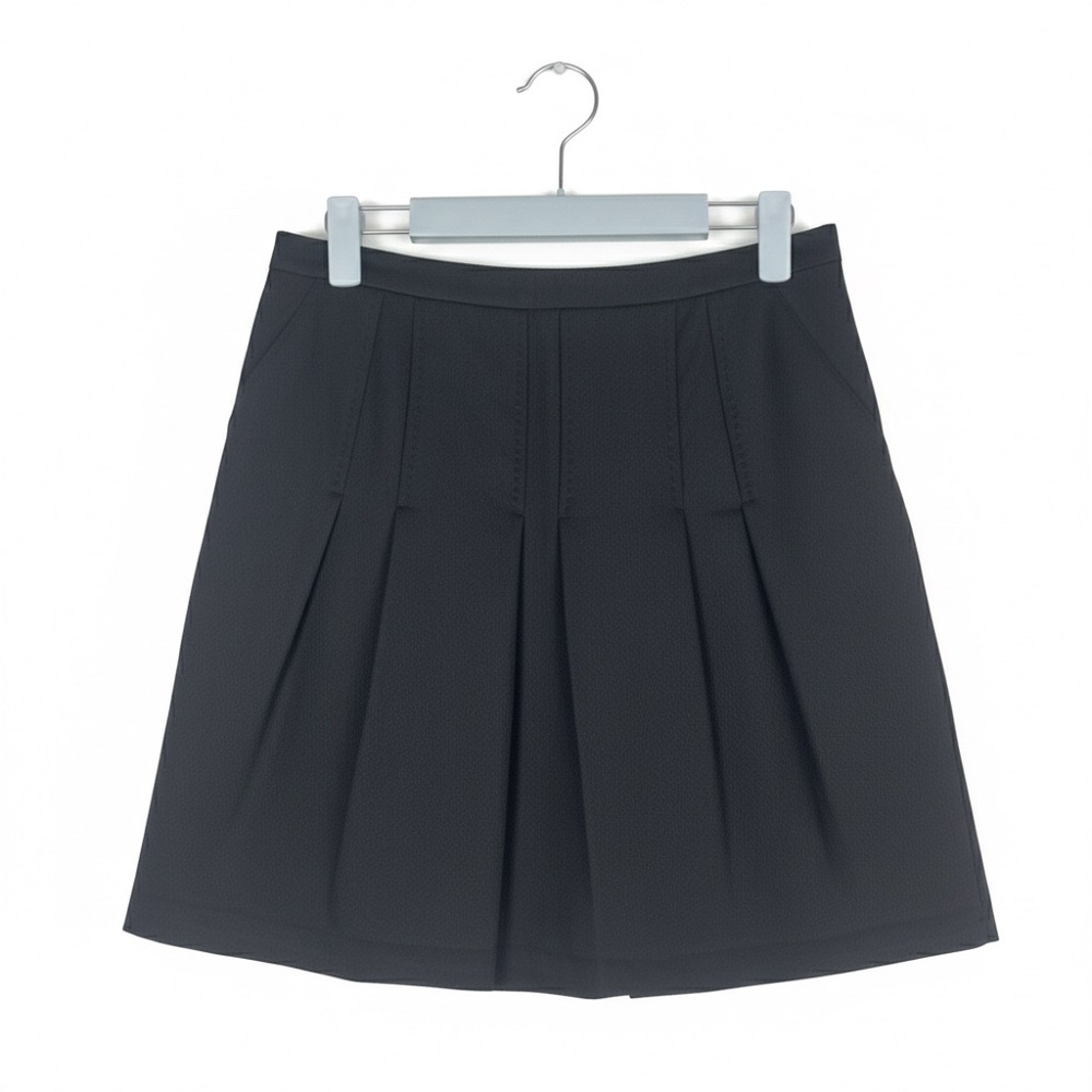 Tory Burch Black Pleated Wool Silk Blend Skirt Size 4